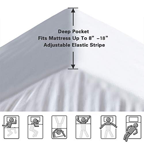 Hypoallergenic HYLEORY Queen Mattress Pad Cover Stretches up 8-18" Deep Pocket 