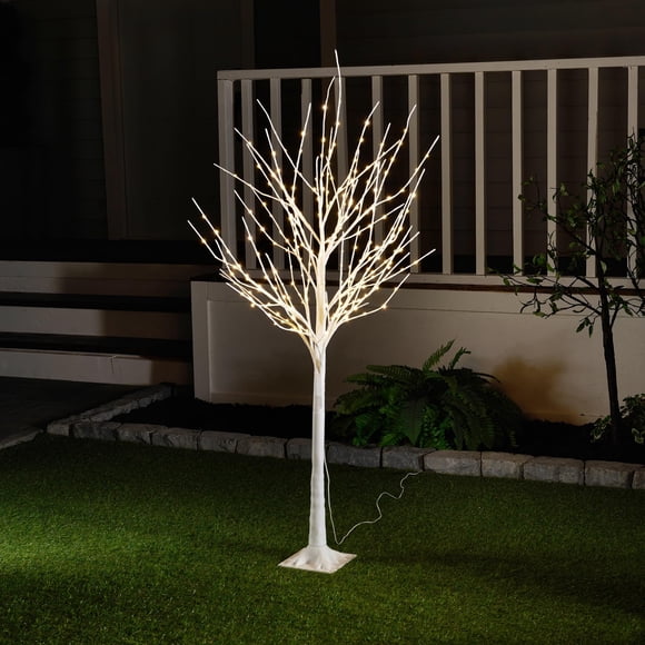Pantalla exterior iluminada Hi-Line para regalo, abedul, 1,5 m LED
