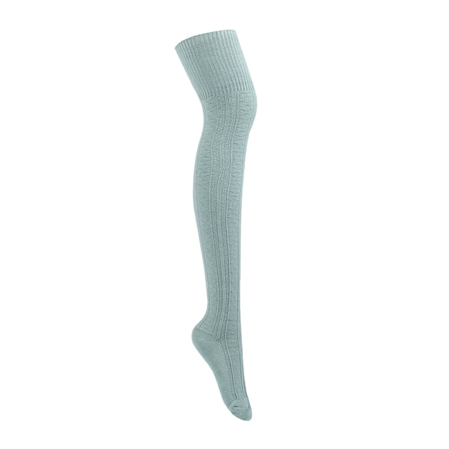 ZAXARRA Female Knitted Stocking Solid Color Thigh High Socks Long Tube Socks