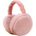 thumbnail image 1 of Orejeras de invierno unisex orejeras de felpa cálidas antifrío para mujeres y hombres rosa, 1 of 4