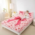 thumbnail image 4 of Feelyou Kawaii Cartoon Bow Full Size Sheets for Teen, Princess Bowknot Bed Sheets, Rustic Farmhouse Floral Sheet Sets, Super Cozy Room Decor, 4 Pieces, 4 of 7