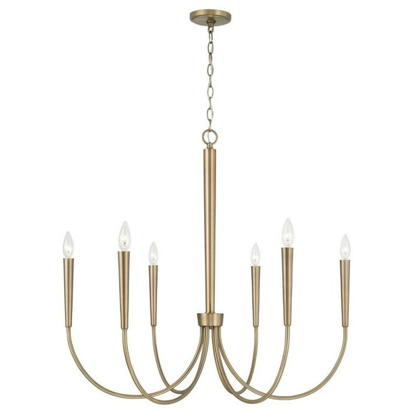 6 Light Chandelier In Modern Style-30.75 Inches Tall And 33 Inches Wide-Aged Brass Finish    -Traditional Installation Capital Lighting 445961Ad