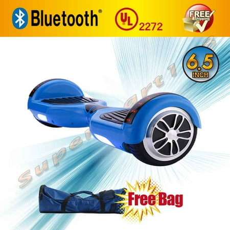 Bag + Blue UL 2272 Certified 6.5" Hoverboard Smart Self Balancing Electric Scooter 2 Wheels Built-in Bluetooth LED (WHEELS-UC6.5-BLUE)