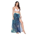 thumbnail image 2 of FORMRS Womens Long Sarong Beach Wrap Semi-Sheer Bikini Skirt Bathing Swimsuit Cover Up, Magical Forest Glowing Lights, 2 of 7