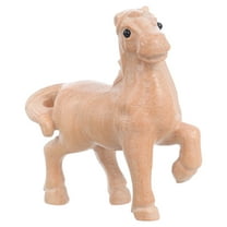 Hemobllo 2026 Chinese New Year Mascot Wooden Horse Statue Light Yellow Wood Office Decoration 1Pack