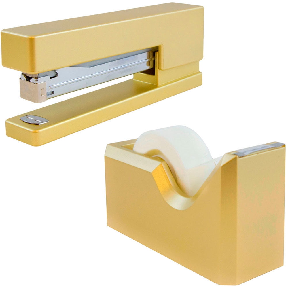 JAM Office Set, Gold, 1 Stapler & 1 Tape Dispenser, 2/Pack Walmart