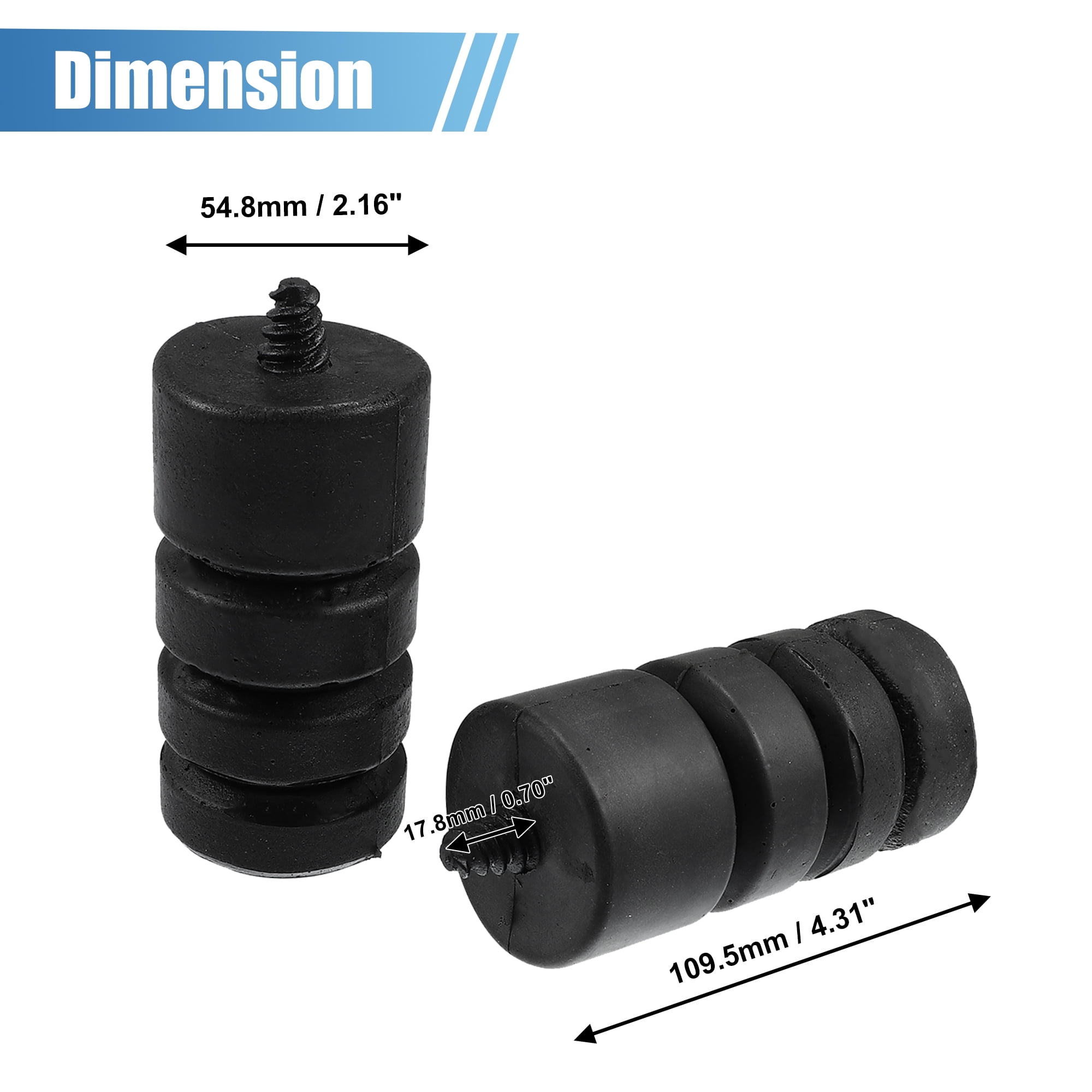 Unique Bargains 2PCS Tailgate Spare Tire Bumper Stop for Car Accessories Black Fit for Jeep JK Wrangler 2007-2017
