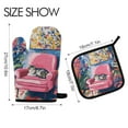thumbnail image 2 of Yayeee Oven Mitts and Pot Holder Set of 2 Heat Resistant Kitchen Gloves Baking Hot Pad, Art Cat, 2 of 5