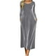 thumbnail image 3 of TaTaai Women's Casual Elegant Velvet Dress Long Sleeve Round Neck Solid Color with Pockets Ankle Length Maxi Dress Soft Stretchy Gift, 3 of 8
