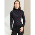 thumbnail image 3 of Blusa A Cuadros Allegra K Mujer Púrpura XS, 3 of 6
