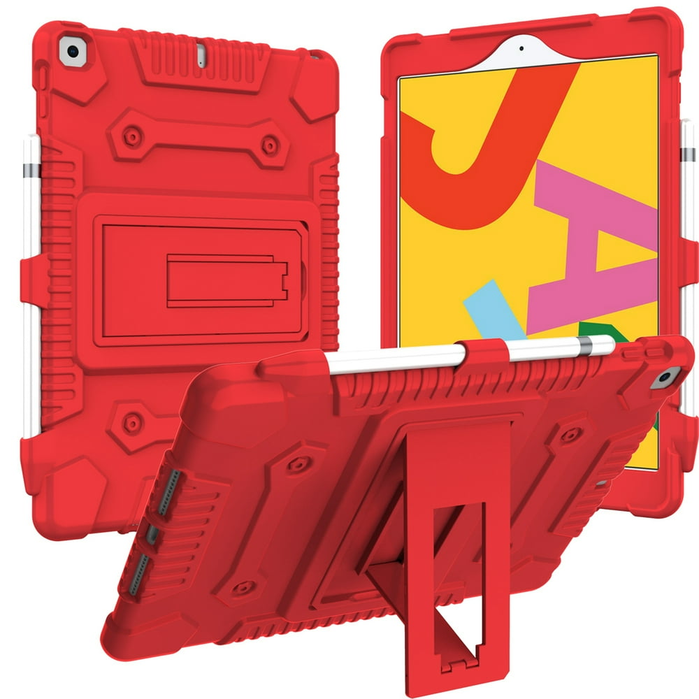 iPad 7th Generation Case with Builtin Screen Protector, iPad 10.2 2019 Case, Dteck Heavy Duty