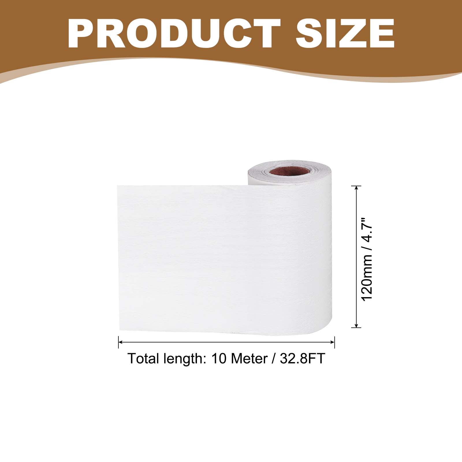4.7 Inch x 66ft Wood Grain Repair Tape, Self Adhesive Realistic Textured Repair Tape Patch for Floor Door Table Cabinets Desk, White