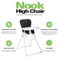 Joovy Nook Adjustable SwingOpen Tray Padded Folding Baby High Chair, Black