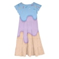 thumbnail image 4 of oqasdz Dresses for Girls with Ice Cream Print Flowy Sleeveless Casual Playful Dress for Toddler Kids Party and Outdoor Activities Summer Dress, 4 of 4