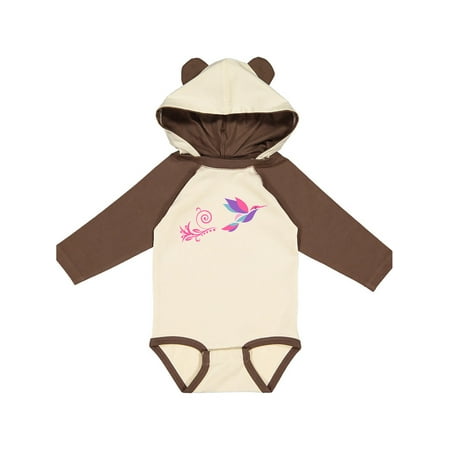 

Inktastic hummingbird flying swirl Gift Baby Girl Long Sleeve Bodysuit