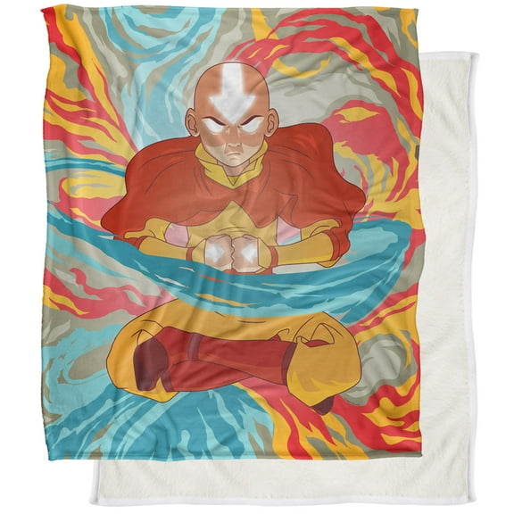 Avatar The Last Airbender Blanket, 50"x60" Avatar Aang Silky Touch Sherpa Back Super Soft Throw Blanket