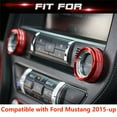 thumbnail image 5 of Xotic Tech 2pcs Centre Console Radio Volume Tune Switch Control Knob Surrounding Ring Decoration Covers Compatible with Ford Mustang 2015-up (Red), 5 of 8