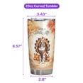 thumbnail image 5 of Happy Thanksgiving English Setter Turkey Costume Pumpkins Autumn Leaves 20oz Stainless Steel Tumbler Insulated Cup with Lid Dog Lover - 13014, 5 of 5