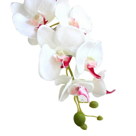 Artificial Orchid Bouquet - Silk Artificial Phalaenopsis Orchid Flower Stem Bouquet Party Home Garden Decor
