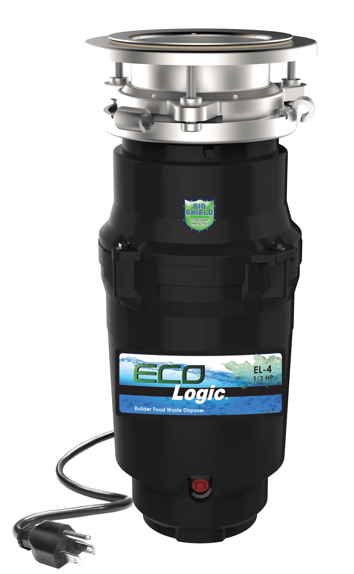 Eco Logic 1/3 HP Garbage Disposal, Continuous Feed Disposer, Attached