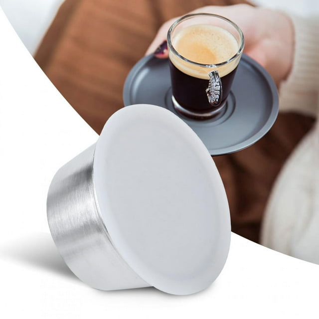 Tasse Capsule à Café Réutilisable et Rechargeable en Acier Inoxydable Compatible avec Cafetière Café Blanc et Thé