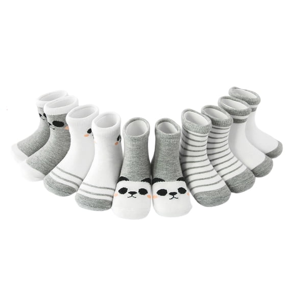 JCCXIN Toddler Baby Boys Girls Crew Socks Cotton Soft Cartoon Animal Graphic Lightweight Socks Comfort Everyday Wear Breathable Cute Home Socks,5 Pack,0-1 Years