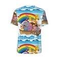thumbnail image 3 of Balery Rainbow Animals on Noah's Ark Baseball Jersey for Men Casual Button Down Shirts Short Sleeve Active Team Sports Uniform-Small, 3 of 9