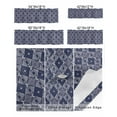 thumbnail image 2 of Curtain Valance for Windows Modern Geometric Rhombus Pattern Kitchen Valances Rod Pocket Short Curtains,Abstract Navy Blue Window Treatment Panel for Living Room Bathroom Bedroom 42x18in, 2 of 9
