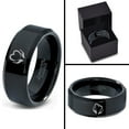 thumbnail image 4 of Tungsten Flower Lotus Heart in Hands Band Ring 8mm Men Women Comfort Fit Black Beveled Edge Polished, 4 of 4