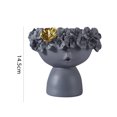 thumbnail image 3 of Resina retrato jarrón estatua clave almacenamiento cabeza humana escultura ornamento (gris) Likrtyny Libre de BPA, 3 of 6