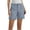 Blue, variant on Shorts for Women 2026 Summer Elastic High Waist Wide Straight Leg Dressy Casual Office Work Shorts with Pockets