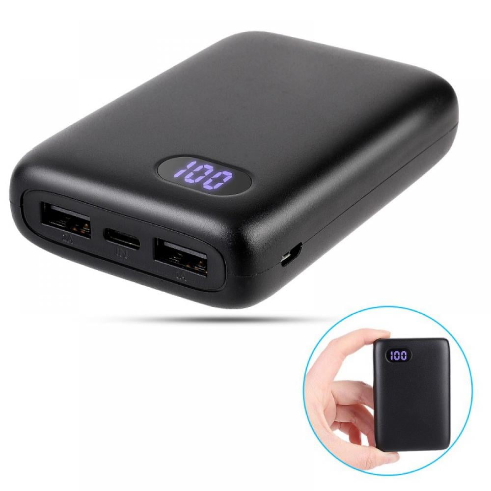 10000mah Power Bank with Cable External Compact Packs Fast Battery Backup Compatible with iPhones Travel Charger Type C Outlet Android 5V 3A Slim Portable Phone Charger Built in Cables