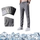 thumbnail image 3 of Pantalones elásticos de secado rápido para hombre, color liso, cintura media, holgados, transpirables, gris oscuro, 4XL, 3 of 4