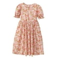 thumbnail image 4 of Économies d'Été! Robe d'Été pour Enfants, Robes Décontractées pour Filles en Solde, Manches Florales pour Filles de 8-14 Ans Style Peinture à l'Huile Française Robe à Manches Courtes Col Rond, 4 of 5