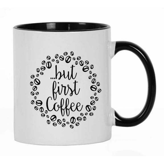 Inkdotpot Enjoy Your Coffee 11 Oz Ceramic Coffee Mugs Great For Bride Funny Novelty Gift For Coffee Lover-Black