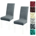 thumbnail image 2 of PiccoCasa Set of 2 Jacquard Stretch Removable Dining Room Chair Covers Slate Blue, 2 of 7