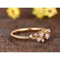 thumbnail image 4 of 0.40 Carat man made diamond moissanite Diamond Wedding Band engagement ring Stackable ring Deco floral ring with 18k Gold Plating, 4 of 9