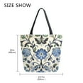 thumbnail image 5 of FORMRS Womens Canvas Tote Bag with Zipper Inner Pocket Shoulder Handbag, Blue Floral, 5 of 7