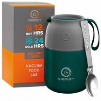 ENERGIFY Vacuum Insulated Thermos Food Container, Stainless Steel, 17oz, Brilliant Green