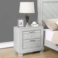 thumbnail image 3 of Steve Silver Montana Rustic Nightstand with Two Drawers and Chevron Design, Gray, 3 of 7