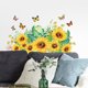 thumbnail image 5 of Un conjunto de pegatinas de pared con girasoles y mariposas para salas de estar, 5 of 5