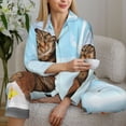 thumbnail image 6 of Hirioo Funny Cat Taking a Bath for Women's Pajama Sets 2 Piece Pjs Women's Long-Sleeved Pajama Set Button Down Sleepwear,S-XXL-XX-Large, 6 of 7