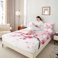 thumbnail image 4 of Castle Fairy Cherry Blossom Girl Twin Sheet Sets,Pink Floral Sakura Bedding, 4 of 7
