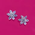 thumbnail image 6 of Ross-Simons 2.10 ct. t.w. Tanzanite Flower Earrings in Sterling Silver, Women's, Adult, 6 of 6