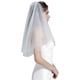 thumbnail image 1 of Velo de novia nupcial con peine Borde cortado de 2 niveles con peine Codo Longitud de la yema del dedo Xemadio CDWJ409, 1 of 5