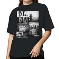 thumbnail image 2 of BKLYN Brooklyn Urban Cityscape Women's Black T-shirt, 2 of 3