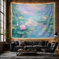 thumbnail image 6 of Water Lily Pond with Teal and Pink Hues, Dreamy Impressionist for Nature Lovers, Botanical Wall Decor, Housewarming Gift, Tapestry Wall Hanging for Living Room and Bedroom, 6 of 7