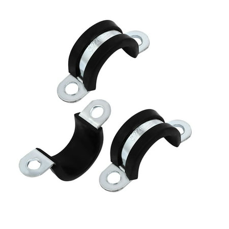 

M22 EPDM Rubber Lined U Shaped Pipe Tube Strap Clamps Clips Fasteners 3pcs