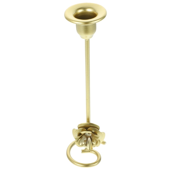 OULII Metal Candle Holder in Golden Finish Rustic Pillar Stand for Romantic Dinner and Party Decor