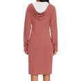 thumbnail image 4 of Dresses for Women Fall Long Sleeve Hooded Dress for Women with Pocket Hoodie Dress Fall Sweatshirts Midi Dress Fall Dress with Pockets S-88 Watermelon Red-a M, 4 of 6